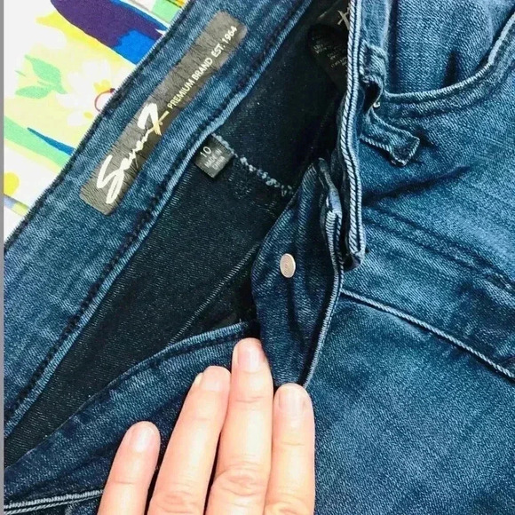 7 For All Mankind Off Jeans with Black Lace Cut outs - Picture 3 of 4